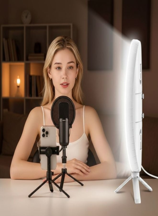 زيسكوير مصباح سيلفي مكتبي بتقنية LED لتسجيل البودكاست والفيديو - إضاءة مكتبية قابلة لتعديل السطوع للمكياج، واليوتيوب، والبث المباشر، وإنشاء المحتوى - Image 5